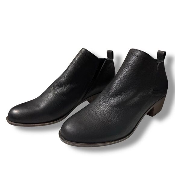 Lucky Brand Bollo Black Leather Ankle Booties Women’s Size 7.5 - Picture 5 of 9